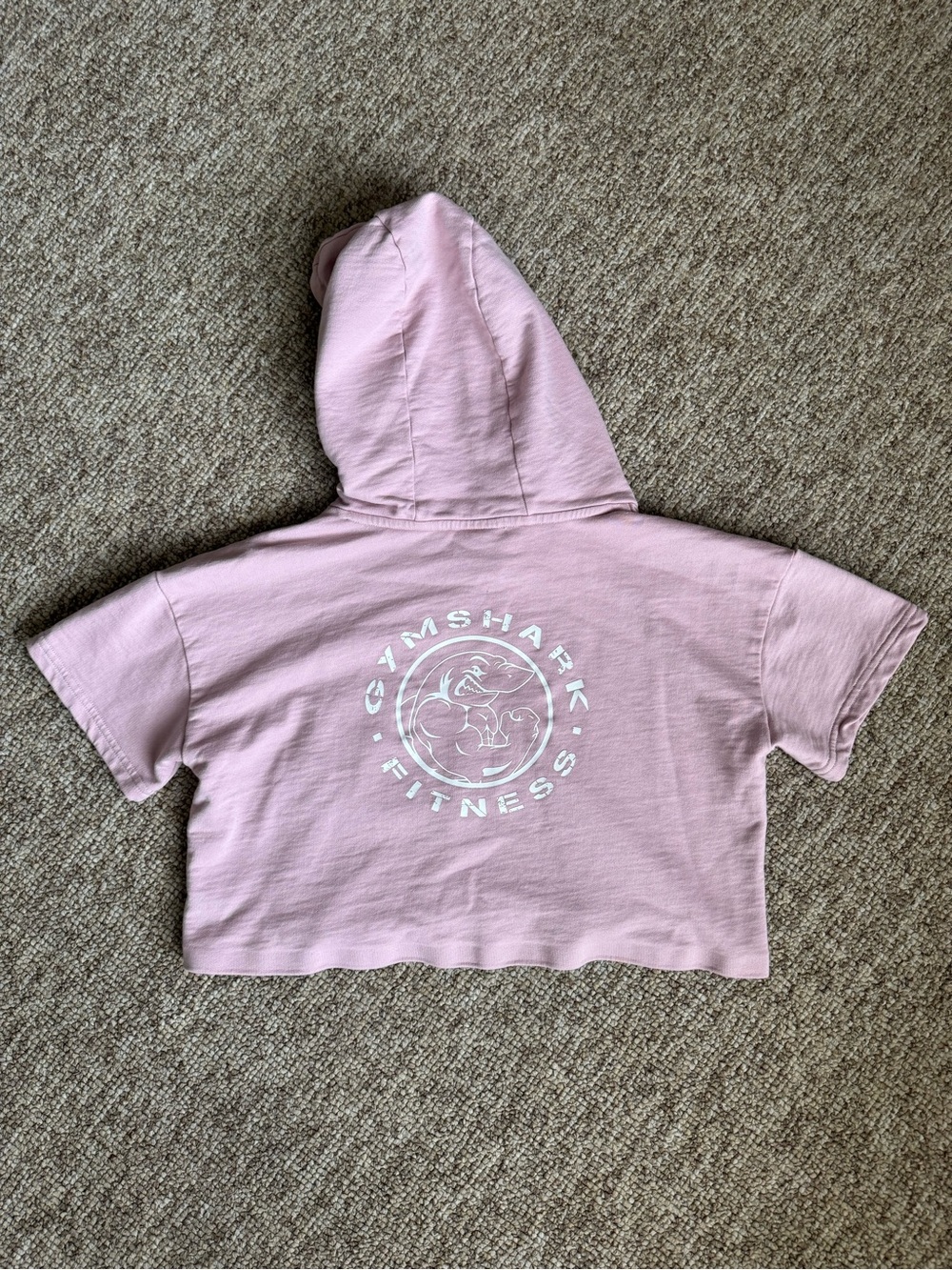 Gymshark Legacy Fitness Women's Chalk Taupe Workout Cropped Hoodie M
